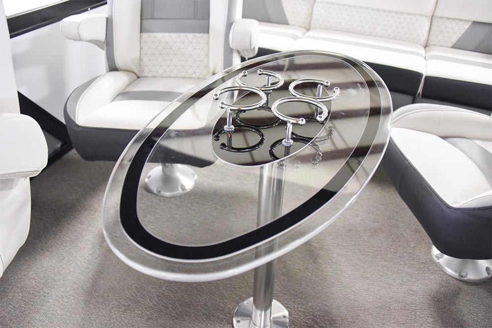 Upgraded Table on Diamante Q Pontoon Boat | Viaggio by Misty Harbor