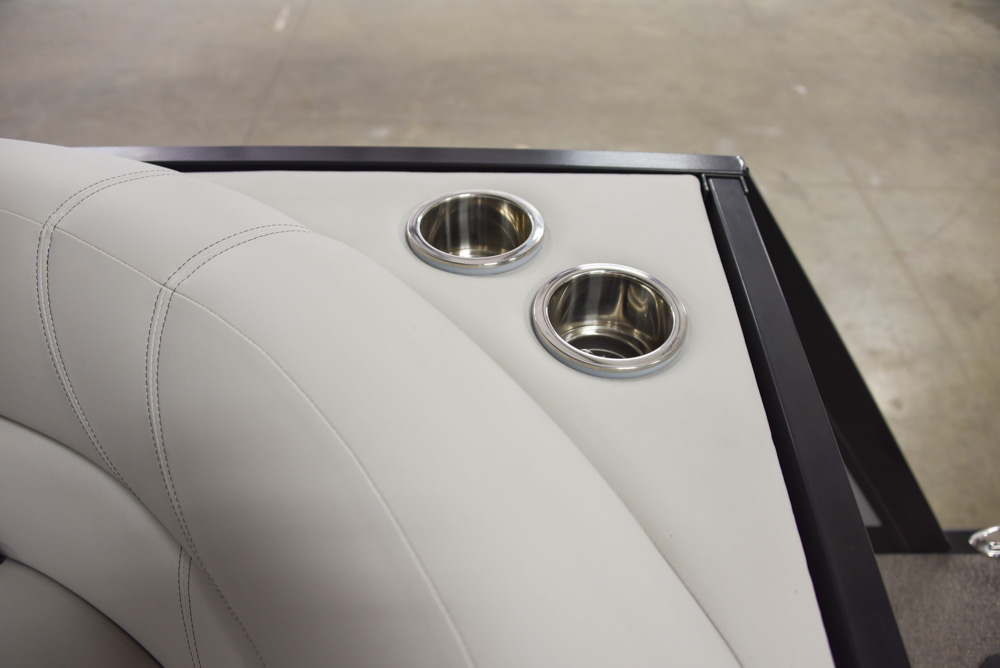 Cup Holders on our Diamante U Pontoon Boat | Viaggio by Misty Harbor