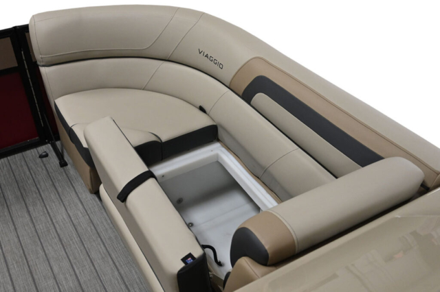 Front Lounger in a Lago C Model | Viaggio Pontoon Boats