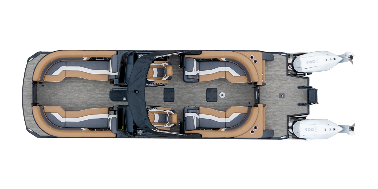 Overhead Picture Twin Engine Diamante D-28UWA Pontoon Boat